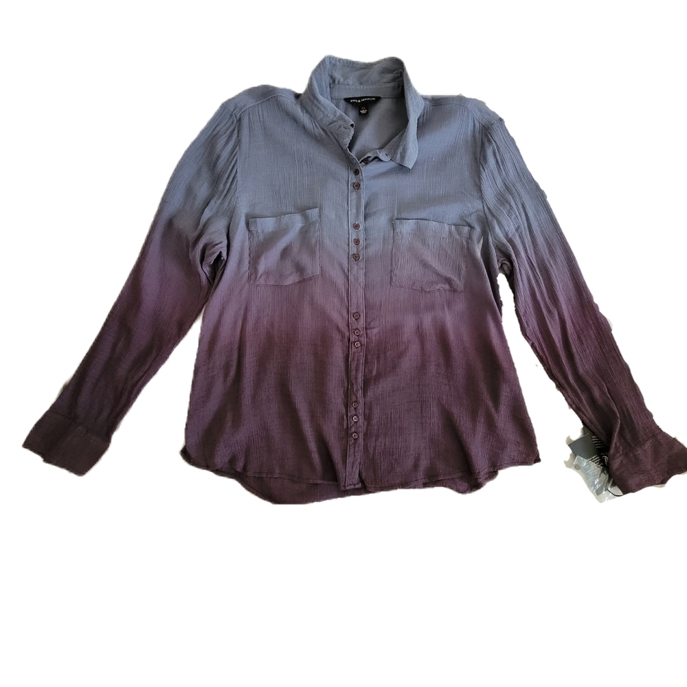 Rock & Republic Grey/Purple Ombré Button Down Shirt | NWT